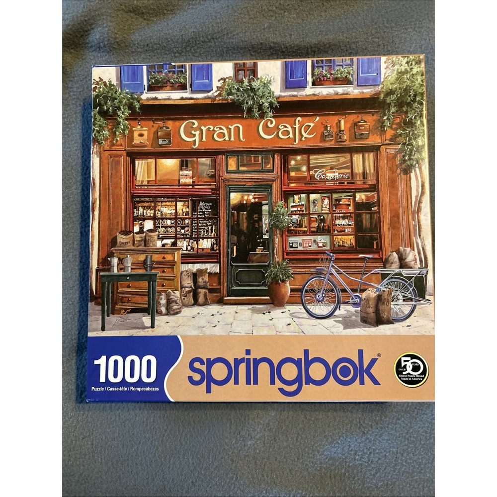 Springbok Puzzle Local Treasure 1000 pieces 2017 USA Gran Cafe Coffee Bike